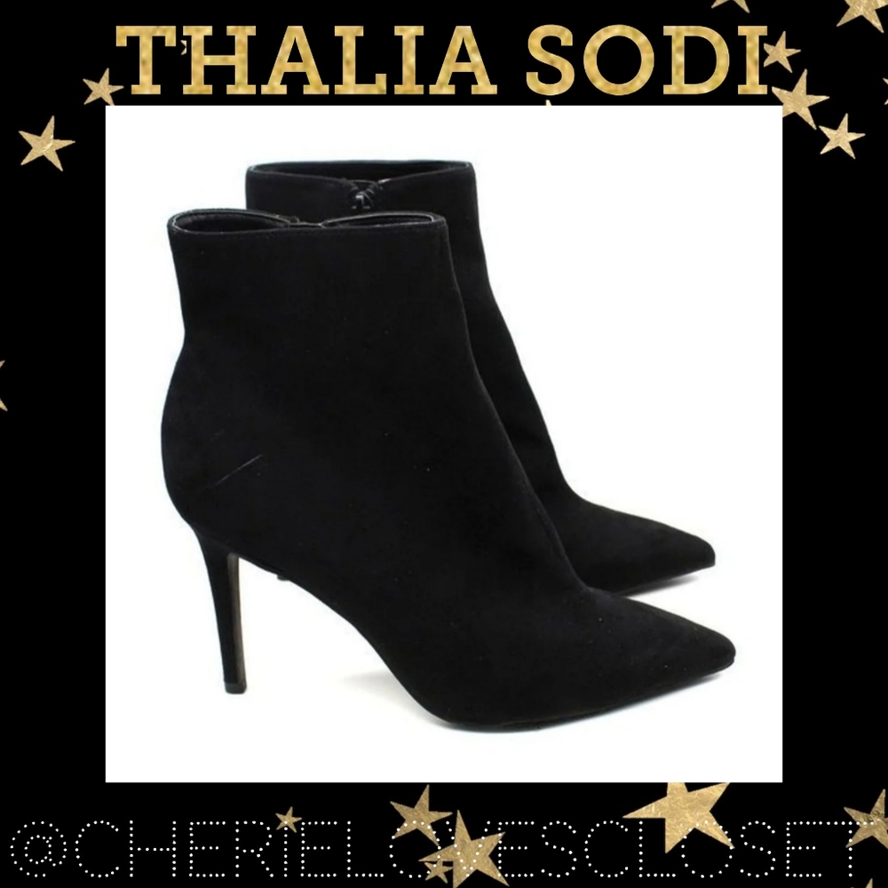 Thalia Sodi Rylief Black Pointed Toe Heels Bootie! NEW!